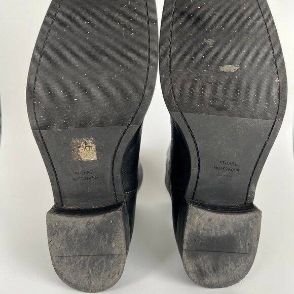 Stuart Weitzman Sleek Black Leather Booties - Picture 8 of 11